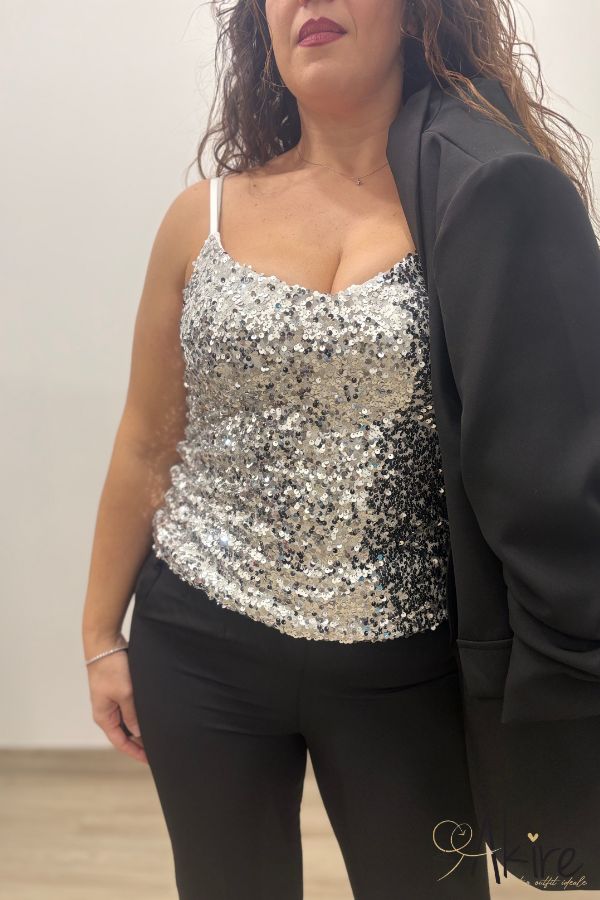 Canotta Top con Paillettes - immagine 4